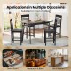 Gray dining chair set of 2 with footrests, solid wood frame, perfect for dining rooms and kitchens.