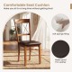 Dining chair with a walnut rubber wood frame and soft sponge seat cushion, perfect for comfortable dining experiences.