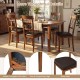 Set of 2 walnut dining chairs with rubber wood frame, curved backrest, and sponge padded seat for comfort.