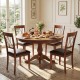 Walnut dining chair set of 2 with armless design, curved backrest, and padded seat for comfortable dining experiences.