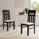 Set of 2 black dining chairs with high backs, ergonomic design, and durable rubber wood for optimal support and comfort.