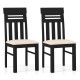 Set of 2 black dining chairs with high backs, ergonomic design, PU leather seats, ideal for dining rooms.