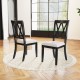 Set of 2 dining chairs with curved cross back, rubber wood legs, and beige upholstered seats for stylish dining spaces.