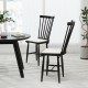 Set of 2 black farmhouse dining chairs with removable cushions and ergonomic backrest, perfect for dining rooms or.