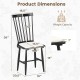 Windsor dining chair dimensions with removable cushion, solid rubber wood, black finish, supports up to 420 lbs.