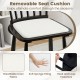 Black Windsor dining chair with removable soft sponge seat cushion and breathable linen fabric for enhanced comfort.