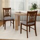 Walnut dining chairs set of 2 with padded seats, ergonomic backrest, and sturdy rubber wood construction for kitchen or.