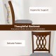 Ergonomic backrest and delicate pattern of walnut dining chairs set, designed for comfort and style in kitchen or.