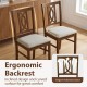 Set of 2 walnut dining chairs with ergonomic hollowed backrest and faux linen upholstery for comfort and style.