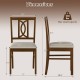 Dimensions of a rubber wood dining chair set with hollowed backrest, featuring faux linen upholstery and a 330 lbs.