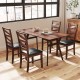 Walnut dining chairs set of 2 with rubber wood legs and PU leather upholstery, perfect for enhancing your kitchen space.