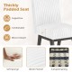 Thickly padded white flannel dining chair with supportive S-shaped spring, ideal for kitchen or dining room use.