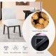 White and grey dining chair set with padded seat, solid rubber wood legs, ideal for kitchen or dining room use.