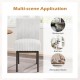 White and grey dining chair with padded seat, flannel upholstery, and rubber wood legs, ideal for kitchen or restaurant.