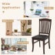 Mid-century armless dining chair in coffee color with ergonomic backrest, suitable for living room and dining areas.