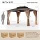 10x13ft double-roof patio gazebo with galvanized steel roof, curtains, and netting for outdoor comfort and privacy.