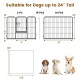 16-panel dog playpen with a large door, 24 inches high, featuring a secure lock and durable metal construction for.