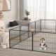 16-panel 24-inch dog playpen with a large door, featuring premium metal construction for indoor and outdoor use.