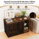 Dog crate furniture with a spacious countertop, side door cabinet, and cooling gel dog bed for small and medium dogs.