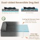 Reversible dog bed with cooling gel memory foam, 7" thick high-density foam for small and medium dogs, ideal for.
