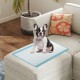 Close-up of blue dog and puppy pee pad 24" x 17", showcasing the absorbent polymer core for quick liquid absorption.