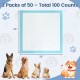 Dog and puppy pee pads, 36" x 36", 100 counts, featuring a 5-layer design for maximum absorption and leak protection.