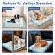 Dog and puppy pee pads 36" x 36" in blue, designed for maximum absorption and leak protection for various surfaces.