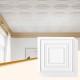 White 3D decorative drop ceiling tiles in a 12-pack, perfect for modern wall and ceiling installations.