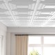3D decorative white PVC ceiling tiles in a grid layout, ideal for modern spaces, covering up to 48 sq.ft.