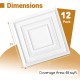 12-pack of 24" x 24" white PVC drop ceiling tiles with 3D decorative patterns, covering 48 sq.ft. for versatile.