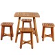 5-piece acacia patio dining set featuring a square table and four stools, perfect for outdoor gatherings and.