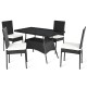 Single cushioned chair from the 5-piece outdoor patio rattan dining set, showcasing durable PE rattan and stylish.