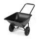 Dual-wheel garden utility cart in black with a 21-gallon capacity, perfect for transporting materials like gravel and.