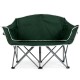 Oversized green Duo Camping Chair with armrests and cup holders, perfect for outdoor relaxation and stability.