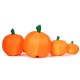 Inflatable Halloween pumpkin patch with LED lights, featuring four orange pumpkins for festive outdoor decoration.