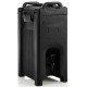 5-gallon insulated beverage server dispenser in black, made from food-grade LLDPE, ideal for parties and gatherings.