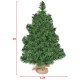 2ft artificial PVC Christmas tree with burlap bag base, perfect for holiday decor in various spaces.