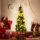 Artificial pencil Christmas tree with flocked snow design and pine cones, perfect for festive indoor decoration.