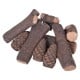 Realistic ceramic fireplace logs set, featuring 9 pieces in varied sizes for propane fireplaces and outdoor pits.