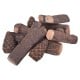 Realistic ceramic fireplace logs set with varied sizes, ideal for propane fireplaces and outdoor fire pits.