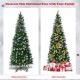 5/6/7.5 feet artificial pencil Christmas tree with flocked snow design and pinecones, perfect for festive indoor.