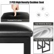 Close-up of a high-density PU leather cushion seat for a 3 pcs dining set with black stools and marble top table.