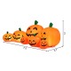 Inflatable Halloween pumpkin patch featuring 7 cheerful pumpkins, 7.5 feet long, with LED lights for festive outdoor.