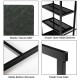 Close-up of the marble texture MDF tabletop and sturdy metal frame of the 3 pcs dining set for space-saving dining.