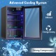 120 can beverage mini refrigerator with glass door, featuring energy-saving compressor and adjustable shelves for.