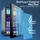 Beverage mini refrigerator with dual-layer tempered glass door, holding up to 120 cans, ideal for home or office use.