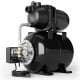 Black 1200 W garden water pump with pressurized irrigation, ideal for boosting water pressure and draining tasks.