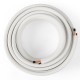 50 feet mini split line set featuring 1/4" and 1/2" O.D. copper pipes, designed for efficient thermal conductivity.