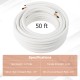50 ft mini split line set featuring 1/4" and 1/2" O.D. copper pipes with 3-layer insulation for high-pressure.