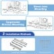 Installation methods for the 110 CFM ceiling mount exhaust fan, including direct joist and suspension bracket mounting.